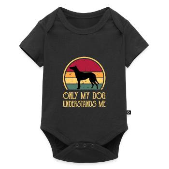 Collie Smooth Dog Lover Silhouette Vintage Sunset - Body à manches courtes Premium Bébé - noir - Devant