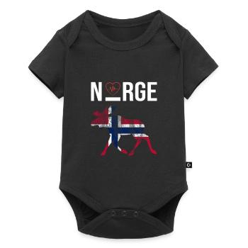 Norge Love - Baby Premium Kurzarmbody - Schwarz - Vorne