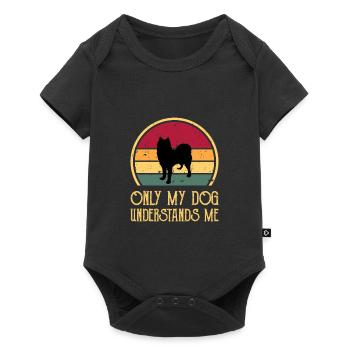 Husky Dog Silhouette Vintage Sunset for Dog Lovers - Baby Premium short-sleeve bodysuit - black - Front