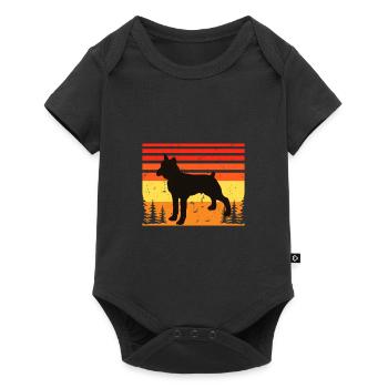 Boxer Dog Silhouette Vintage Sunset for Dog Lovers - Baby Premium short-sleeve bodysuit - black - Front