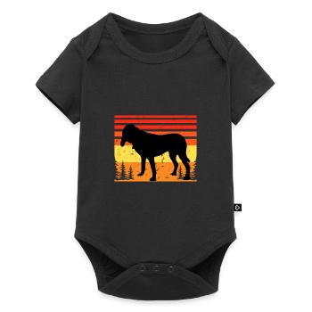 Bluetick Coonhound Dog Silhouette Rétro Coucher de soleil - Body à manches courtes Premium Bébé - noir - Devant