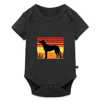 Collie Smooth Dog Lover Silhouette Vintage Sunset - Body à manches courtes Premium Bébé - noir - Devant