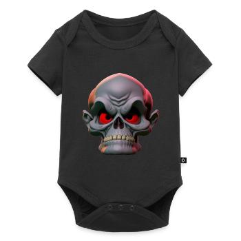 grumpy skull - Baby Premium short-sleeve bodysuit - black - Front