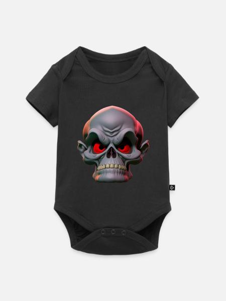 mürrischer Schädel - Baby Premium Kurzarmbody - Schwarz