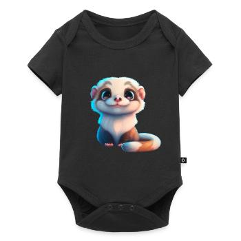 cute baby ferret - Baby Premium short-sleeve bodysuit - black - Front