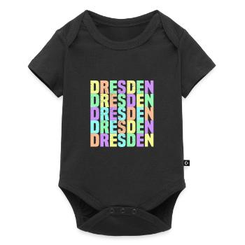 Dresden Regenbogen - Baby Premium Kurzarmbody - Schwarz - Vorne