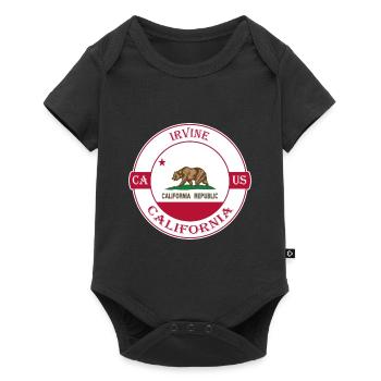 Irvine California Flag USA Travel Souvenir Badge - Baby Premium short-sleeve bodysuit - black - Front
