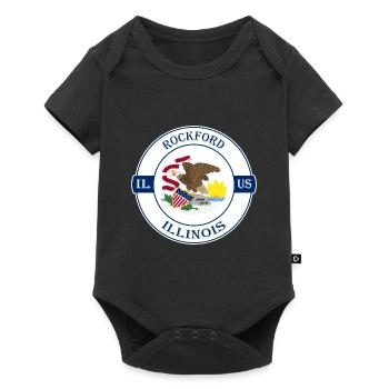 Rockford Illinois Flag USA Travel Souvenir Badge - Body à manches courtes Premium Bébé - noir - Devant
