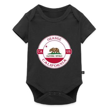 Orange California Flag USA Travel Souvenir Badge - Baby Premium short-sleeve bodysuit - black - Front