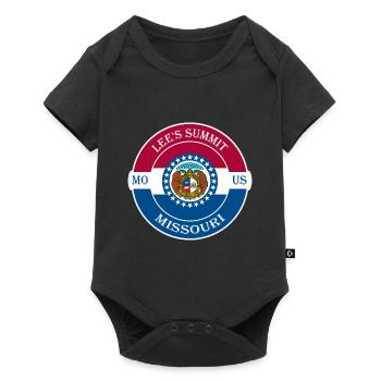 LeeS Summit Missouri Flag USA Souvenir Badge - Body à manches courtes Premium Bébé - noir - Devant