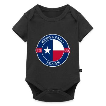 Wichita Falls Texas Flag USA Travel Souvenir Badge - Baby Premium short-sleeve bodysuit - black - Front