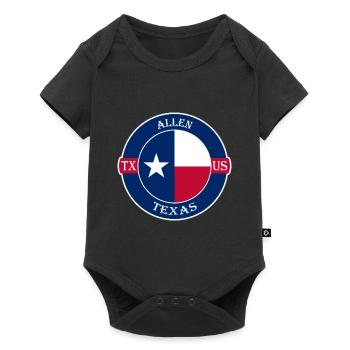 Allen Texas Flag USA Travel Souvenir Badge - Baby Premium short-sleeve bodysuit - black - Front