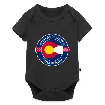 Highlands Ranch Colorado Flag USA Souvenir Logo - Baby Premium short-sleeve bodysuit - black - Front
