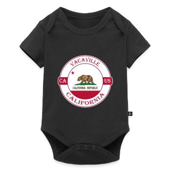 Vacaville California Flag USA Souvenir Badge - Baby Premium short-sleeve bodysuit - black - Front