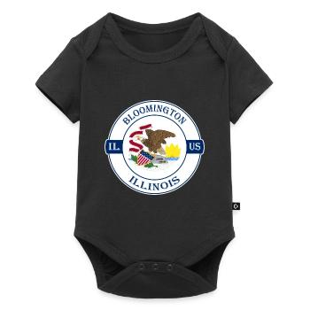 Bloomington Illinois Flag USA Souvenir Badge - Body à manches courtes Premium Bébé - noir - Devant