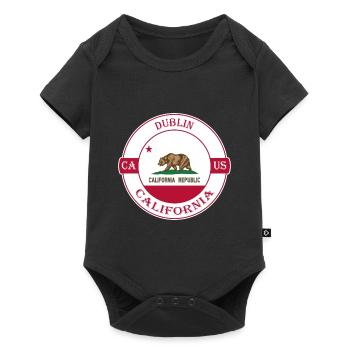 Dublin California Flag USA Travel Souvenir Badge - Body à manches courtes Premium Bébé - noir - Devant