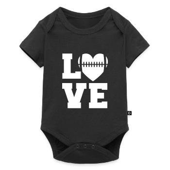 Football Love Heart Saying Text Love Gift - Body à manches courtes Premium Bébé - noir - Devant