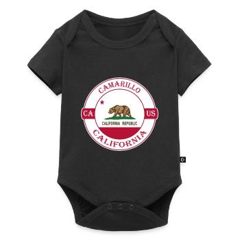 Camarillo California Flag USA Souvenir Badge - Baby Premium short-sleeve bodysuit - black - Front
