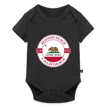Redondo Beach California Flag USA Souvenir Logo - Baby Premium short-sleeve bodysuit - black - Front