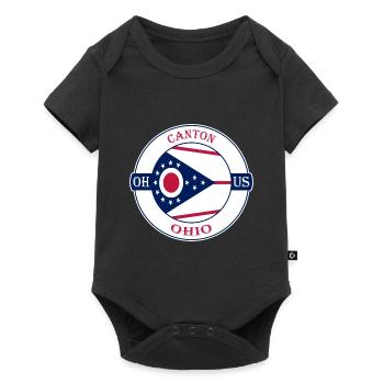 Canton Ohio Flag USA Travel Souvenir Badge - Baby Premium short-sleeve bodysuit - black - Front