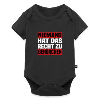 niemand hat das Recht zu gehorchen - Baby Premium Kurzarmbody - Schwarz - Vorne