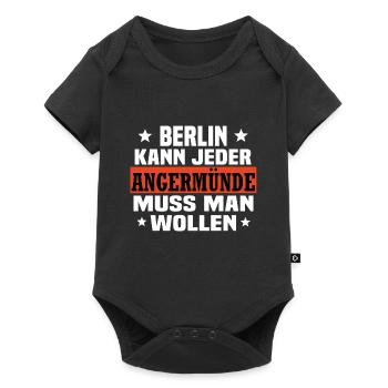 Angermünde - Baby Premium Kurzarmbody - Schwarz - Vorne