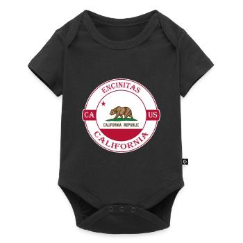Encinitas California Flag USA Souvenir Badge - Baby Premium short-sleeve bodysuit - black - Front