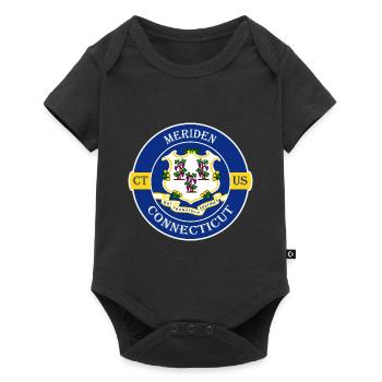 Meriden Connecticut Flag USA Travel Souvenir Badge - Baby Premium short-sleeve bodysuit - black - Front