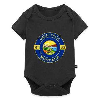 Great Falls ntana Flag USA Travel Souvenir Badge - Baby Premium short-sleeve bodysuit - black - Front