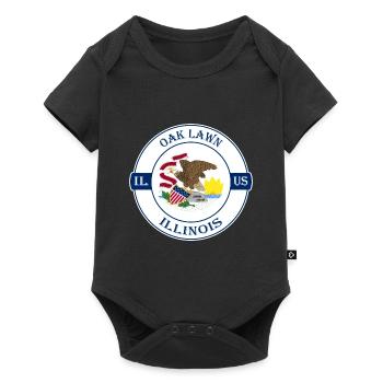 Oak Lawn Illinois Flag USA Travel Souvenir Badge - Baby Premium short-sleeve bodysuit - black - Front