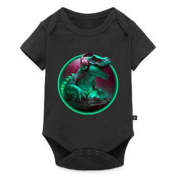 Dino DJ Musicien Kids Party Chemise cadeau - Body à manches courtes Premium Bébé - noir - Devant