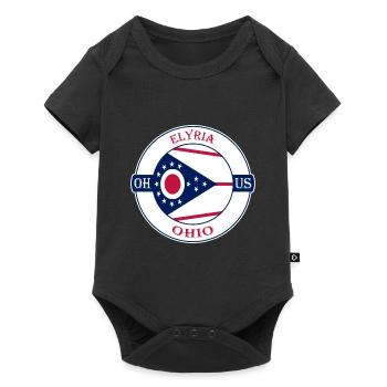 Elyria Ohio Flag USA Travel Souvenir Badge - Baby Premium short-sleeve bodysuit - black - Front