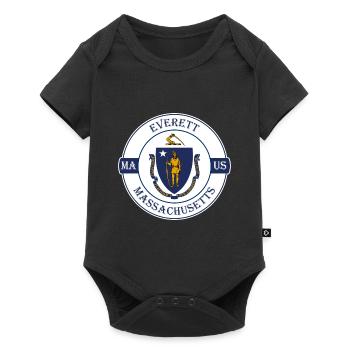 Everett Massachusetts Flag USA Souvenir Badge - Baby Premium short-sleeve bodysuit - black - Front
