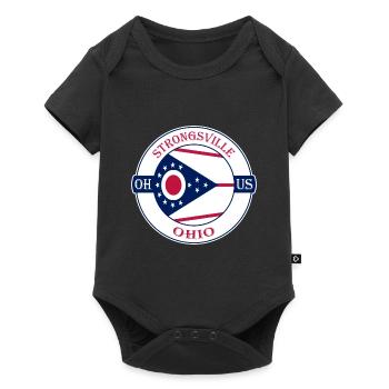 Strongsville Ohio Flag USA Travel Souvenir Badge - Baby Premium short-sleeve bodysuit - black - Front