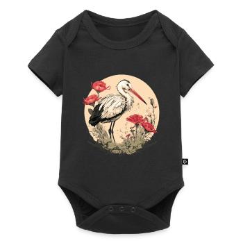 Cigogne blanche - Body à manches courtes Premium Bébé - noir - Devant