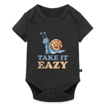 Take it Easy Snail - Baby Premium short-sleeve bodysuit - black - Front