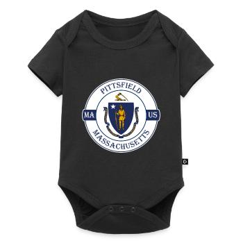 Pittsfield Massachusetts Flag USA Souvenir Logo - Baby Premium short-sleeve bodysuit - black - Front
