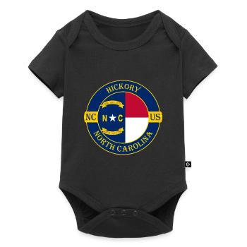 Hickory North Carolina Flag USA Souvenir Badge - Baby Premium short-sleeve bodysuit - black - Front