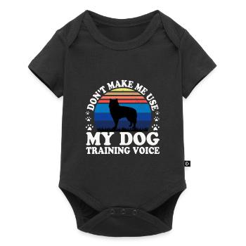 Alaskan Malamute Dog Lover Silhouette Retro Sunset - Body à manches courtes Premium Bébé - noir - Devant