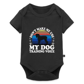 Noir Terrier Russe Chien Silhouette Rétro Coucher de Soleil - Body à manches courtes Premium Bébé - noir - Devant