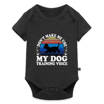 Dandie Dinmont Terrier Dog Silhouette Retro Sunset - Baby Premium short-sleeve bodysuit - black - Front