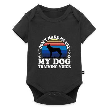 Tschechoslowakischer Wolfshund Hund Silhouette Retro Sonnenuntergang - Baby Premium Kurzarmbody - Schwarz - Vorne