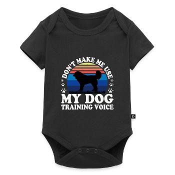 Georgischer Schäferhund Liebe Silhouette Retro Sonnenuntergang - Baby Premium Kurzarmbody - Schwarz - Vorne