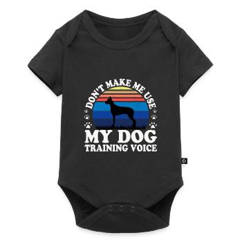 Dogue Allemand Chien Amant Silhouette Vintage Coucher de Soleil - Body à manches courtes Premium Bébé - noir - Devant