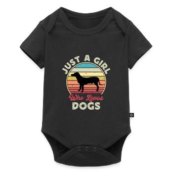 Chien Francais Blanc Et Noir Dog Silhouette Retro - Baby Premium short-sleeve bodysuit - black - Front