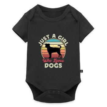 Chien de ferme suédois danois Silhouette Retro Coucher de soleil - Body à manches courtes Premium Bébé - noir - Devant