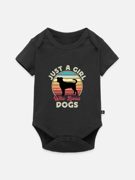 Dänischer schwedischer Bauernhund Hund Silhouette Retro Sonnenuntergang - Baby Premium kortärmad bodysuit - svart
