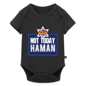 Pas aujourd’hui Haman Pourim Judaïsme - Body à manches courtes Premium Bébé - noir - Devant