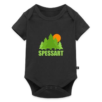 Spessart Bäume grün Sonne - Baby Premium Kurzarmbody - Schwarz - Vorne