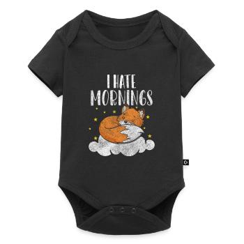Fuchs Weisheit Jäger - Baby Premium Kurzarmbody - Schwarz - Vorne